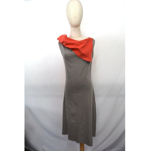 Like new Maya Epler handmade knit grey and coral dress, size S-M - Picture 7 of 14